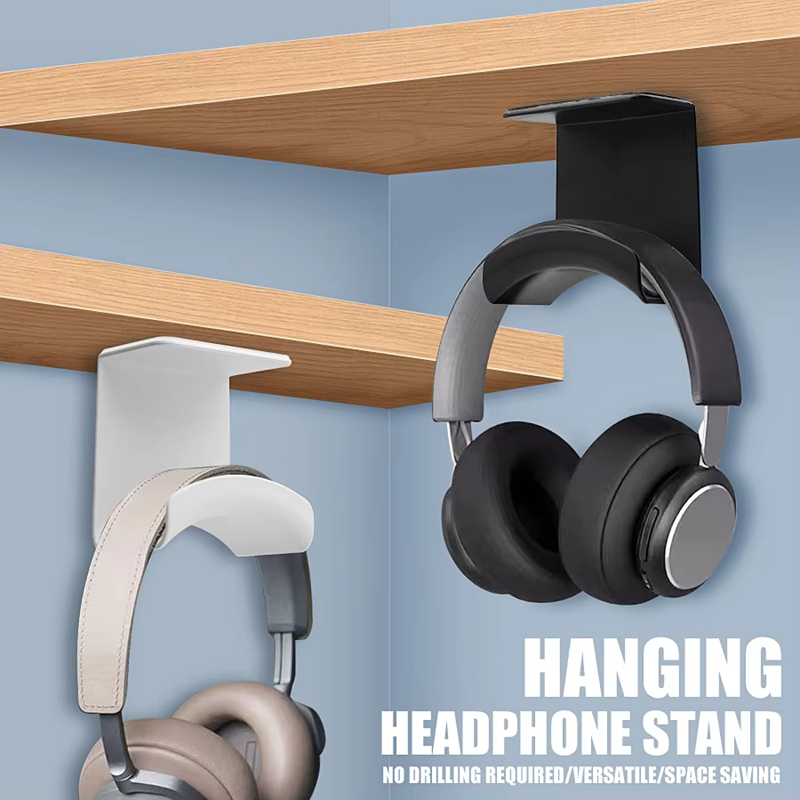 Desk Setup Gaming - Penyangga Headphone Universal, Gantungan Dinding Plastik