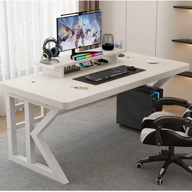 Desk Setup With Laptop And Monitor - Meja Gaming Bentuk L, Meja Laptop