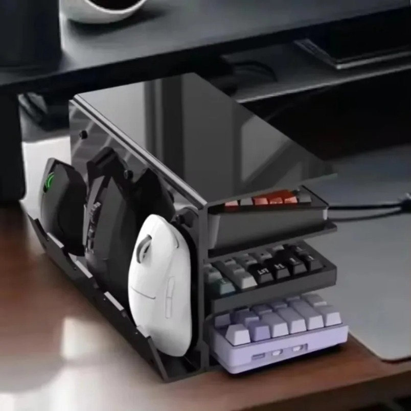 Desk Setup Gaming - Rak Akrilik Bening 3 Tingkat untuk