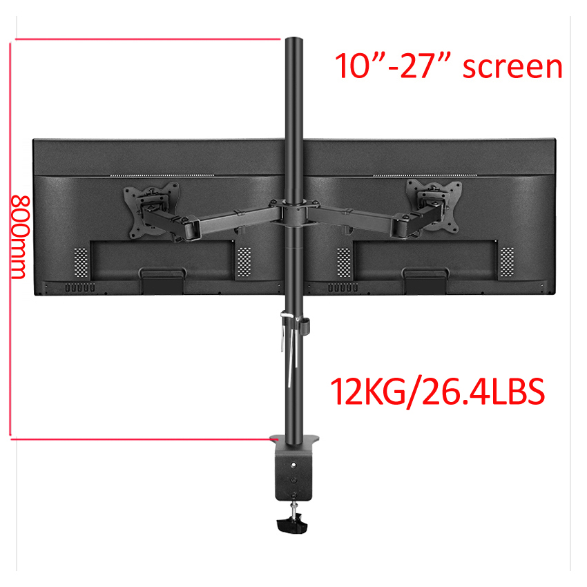 Monitor Arm Clamp - T902-280 Dudukan Monitor Ganda Putar 360