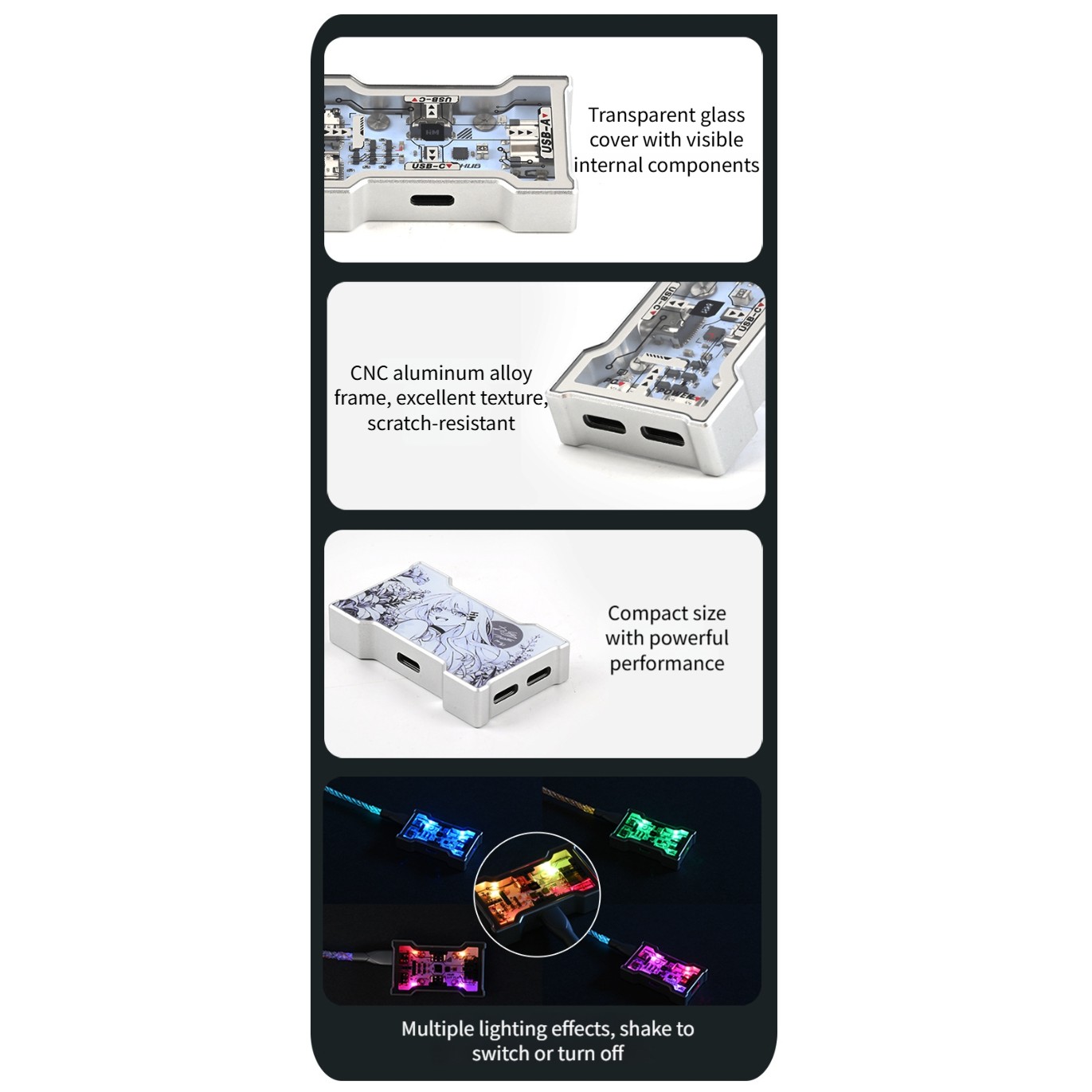 RGB USB Hub 2 Input 3 Output B - Desk Setup Gaming ulasan dan harga