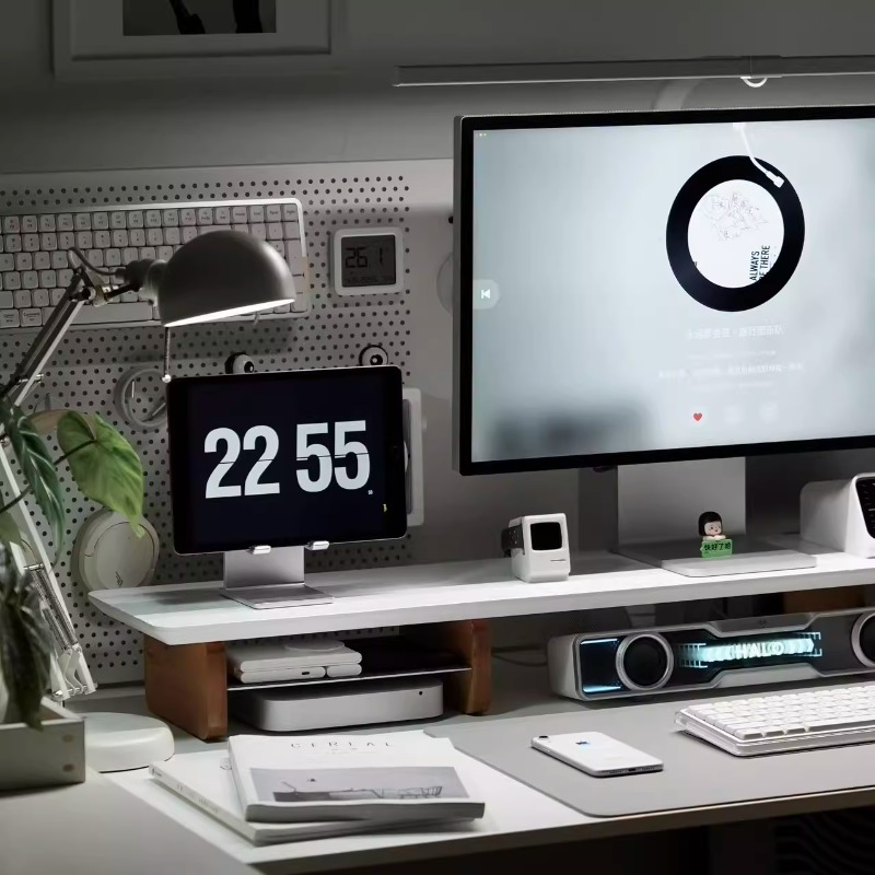Rak Monitor Komputer Organizer - Desk Setup With Laptop And Monitor ulasan dan harga