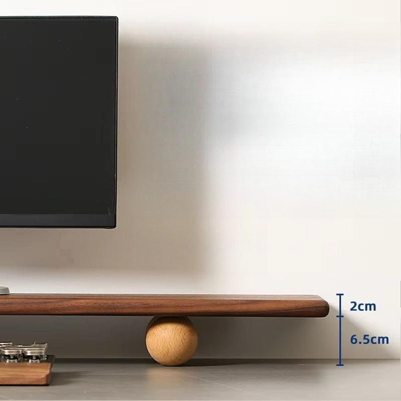 Penyangga Monitor Kayu Solid,  - Desk Setup With Laptop And Monitor ulasan dan harga