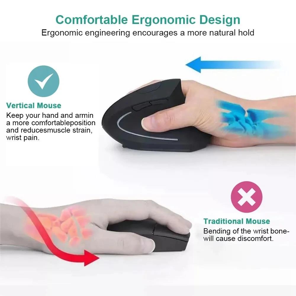 Mouse Vertikal Ergonomis 2.4GH - Desk Setup Gaming ulasan dan harga