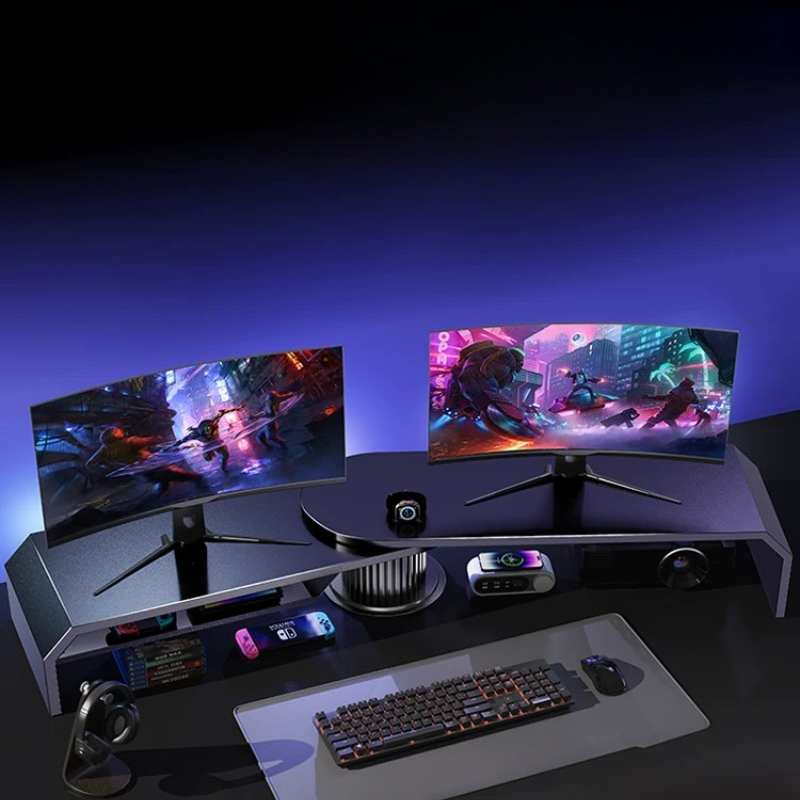 Penyangga Monitor Ganda untuk  - Desk Setup With Laptop And Monitor ulasan dan harga