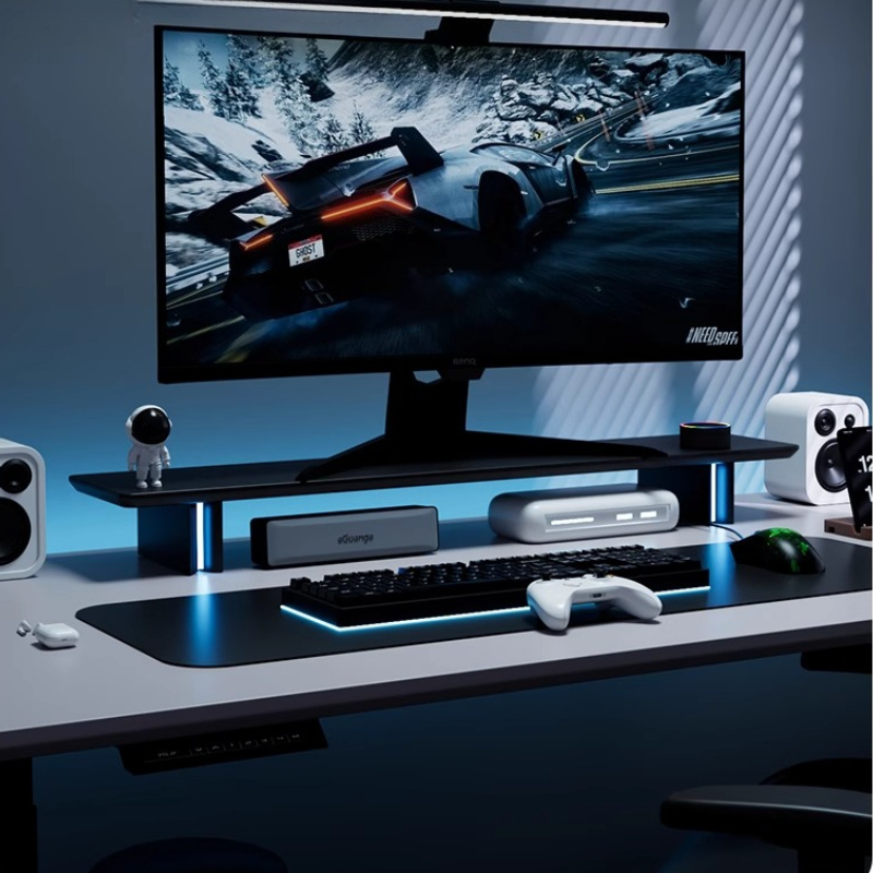 Penyangga Monitor RGB Ergonomi - Desk Setup With Laptop And Monitor ulasan dan harga