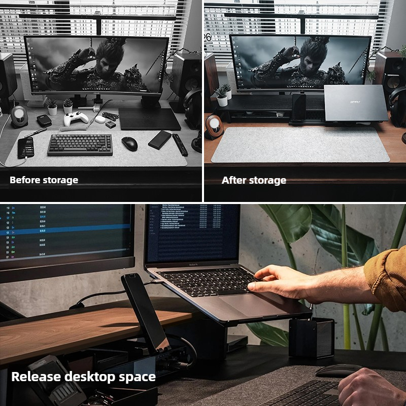 Stand Monitor Modular Ergonomi - Desk Setup With Laptop And Monitor ulasan dan harga
