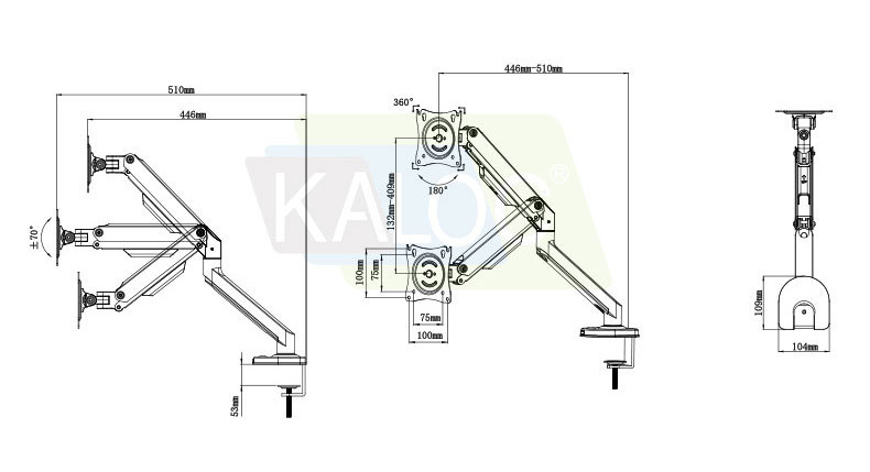 D200  2-9kg ergonomis dual arm - Monitor Arm Clamp ulasan dan harga