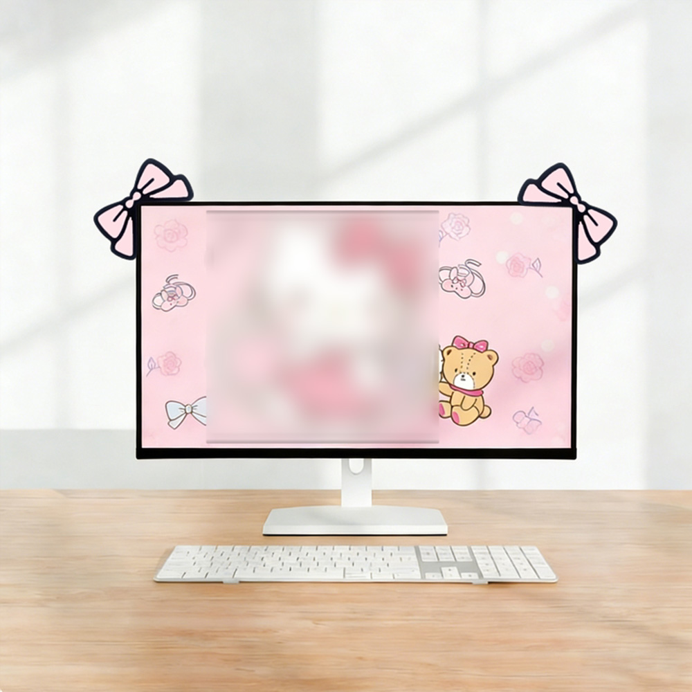 Dekorasi Monitor Pita Pink Luc - Desk Setup With Laptop And Monitor ulasan dan harga